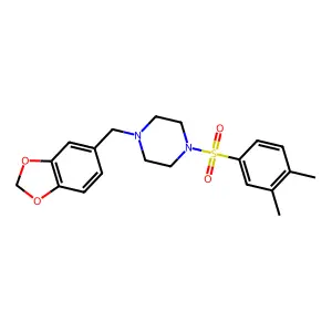 1-(1,3-benzodioxol-5-ylmethyl)-4-(3,4-dimethylphenyl)sulfonylpiperazine structure