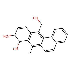 trans-12-Hydroxymethyl-7-methylbenz(a)anthracene-8,9-dihydrodiol structure