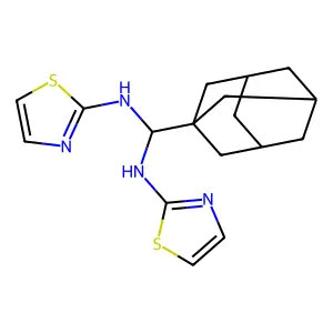 1-(1-adamantyl)-N,N'-bis(1,3-thiazol-2-yl)methanediamine structure