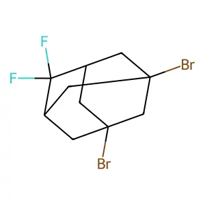 1,3-dibromo-6,6-difluoroadamantane structure