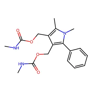 [1,2-dimethyl-4-(methylcarbamoyloxymethyl)-5-phenylpyrrol-3-yl]methyl N-methylcarbamate structure