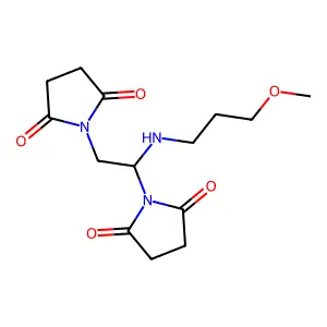 1-[2-(2,5-dioxopyrrolidin-1-yl)-2-(3-methoxypropylamino)ethyl]pyrrolidine-2,5-dione structure