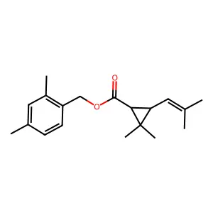 (2,4-dimethylphenyl)methyl 2,2-dimethyl-3-(2-methylprop-1-enyl)cyclopropane-1-carboxylate structure