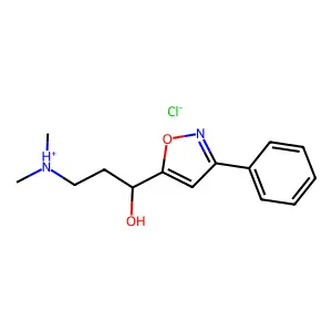 [3-hydroxy-3-(3-phenyl-1,2-oxazol-5-yl)propyl]-dimethylazanium chloride structure