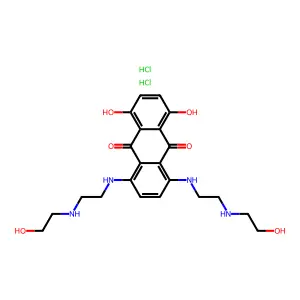 1,4-dihydroxy-5,8-bis[2-(2-hydroxyethylamino)ethylamino]anthracene-9,10-dionedihydrochloride structure