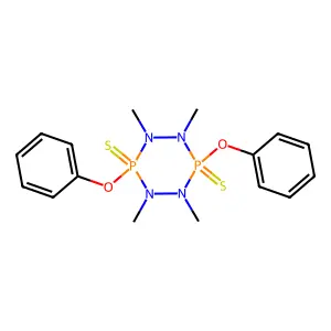 1,2,4,5-tetramethyl-3,6-diphenoxy-3,6-bis(sulfanylidene)-1,2,4,5,3lambda5,6lambda5-tetrazadiphosphinane structure