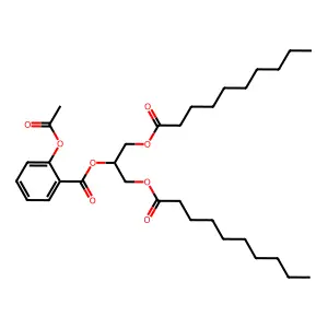 1,3-di(decanoyloxy)propan-2-yl 2-acetyloxybenzoate structure