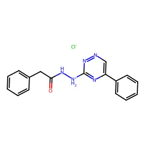 ACETIC ACID, PHENYL-, 2-(5-PHENYL-3-as-TRIAZINYL)HYDRAZIDE, HYDROCHLORIDE structure