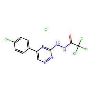 [5-(4-chlorophenyl)-1,2,4-triazin-3-yl]-[(2,2,2-trichloroacetyl)amino]azanium chloride structure