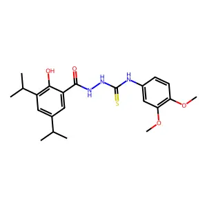 1-(3,4-dimethoxyphenyl)-3-[[2-hydroxy-3,5-di(propan-2-yl)benzoyl]amino]thiourea structure