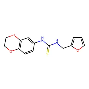 1-(2,3-dihydro-1,4-benzodioxin-6-yl)-3-(furan-2-ylmethyl)thiourea structure