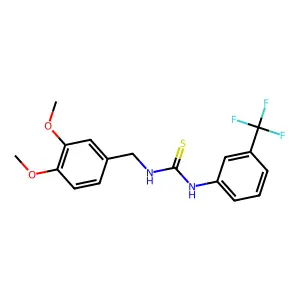 1-[(3,4-dimethoxyphenyl)methyl]-3-[3-(trifluoromethyl)phenyl]thiourea structure