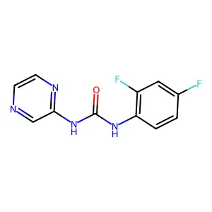 1-(2,4-difluorophenyl)-3-pyrazin-2-ylurea structure