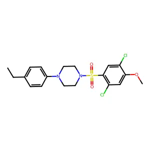 1-(2,5-dichloro-4-methoxybenzenesulfonyl)-4-(4-ethylphenyl)piperazine structure
