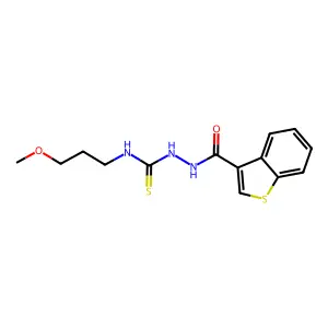 1-(1-benzothiophene-3-carbonylamino)-3-(3-methoxypropyl)thiourea structure
