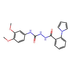 1-(3,4-dimethoxyphenyl)-3-[(2-pyrrol-1-ylbenzoyl)amino]urea structure