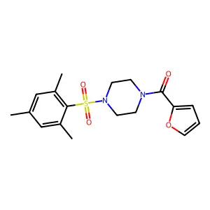 1-(2-furoyl)-4-(mesitylsulfonyl)piperazine structure