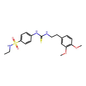 1-[2-(3,4-dimethoxyphenyl)ethyl]-3-[4-(ethylsulfamoyl)phenyl]thiourea structure