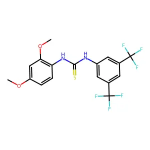 1-[3,5-bis(trifluoromethyl)phenyl]-3-(2,4-dimethoxyphenyl)thiourea structure