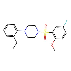 1-(2-ethylphenyl)-4-(5-fluoro-2-methoxybenzenesulfonyl)piperazine structure
