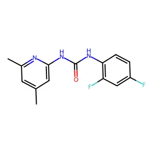 1-(2,4-difluorophenyl)-3-(4,6-dimethylpyridin-2-yl)urea structure