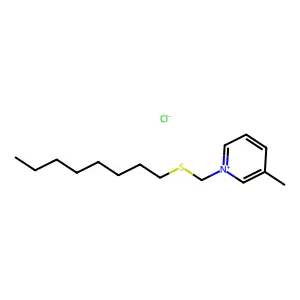 3-methyl-1-(octylsulfanylmethyl)pyridin-1-ium chloride structure