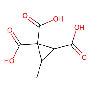 1,1,2-cyclopropanetricarboxylic acid, 3-methyl-, trans- structure