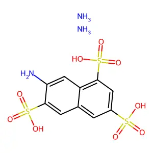 1,3,6-Naphthalenetrisulfonic acid, 7-amino-, diammonium salt structure