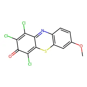 1,2,4-trichloro-7-methoxyphenothiazin-3-one structure