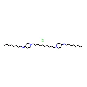 N-octyl-1-[10-(4-octylimino-1-pyridinyl)decyl]pyridin-4-iminedihydrochloride structure