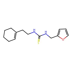 1-[2-(cyclohexen-1-yl)ethyl]-3-(furan-2-ylmethyl)thiourea structure