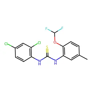 1-(2,4-dichlorophenyl)-3-[2-(difluoromethoxy)-5-methylphenyl]thiourea structure