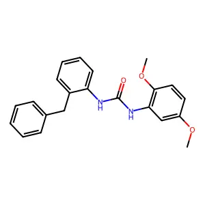 1-(2-benzylphenyl)-3-(2,5-dimethoxyphenyl)urea structure