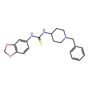 1-(1,3-benzodioxol-5-yl)-3-(1-benzylpiperidin-4-yl)thiourea structure
