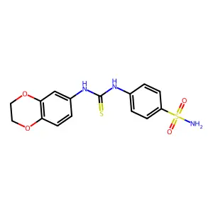 1-(2,3-dihydro-1,4-benzodioxin-6-yl)-3-(4-sulfamoylphenyl)thiourea structure