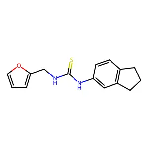 1-(2,3-dihydro-1H-inden-5-yl)-3-(furan-2-ylmethyl)thiourea structure