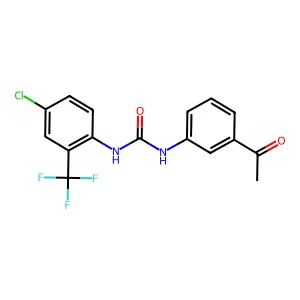 1-(3-acetylphenyl)-3-[4-chloro-2-(trifluoromethyl)phenyl]urea structure