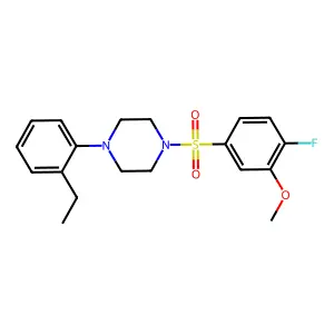 1-(2-ethylphenyl)-4-(4-fluoro-3-methoxyphenyl)sulfonylpiperazine structure