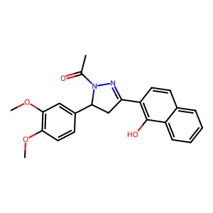 1-[3-(3,4-dimethoxyphenyl)-5-(1-hydroxynaphthalen-2-yl)-3,4-dihydropyrazol-2-yl]ethanone structure