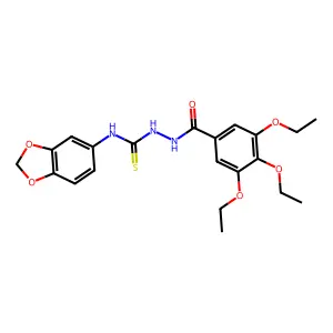 1-(1,3-benzodioxol-5-yl)-3-[(3,4,5-triethoxybenzoyl)amino]thiourea structure