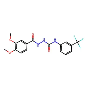 1-[(3,4-dimethoxybenzoyl)amino]-3-[3-(trifluoromethyl)phenyl]urea structure