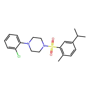 1-(2-chlorophenyl)-4-[2-methyl-5-(propan-2-yl)benzenesulfonyl]piperazine structure