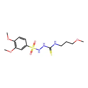 1-[(3,4-dimethoxyphenyl)sulfonylamino]-3-(3-methoxypropyl)thiourea structure