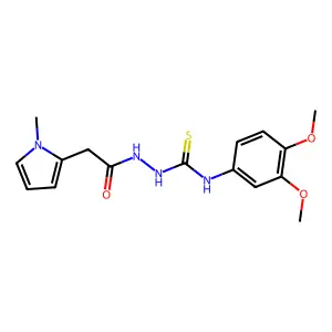 1-(3,4-dimethoxyphenyl)-3-[[2-(1-methylpyrrol-2-yl)acetyl]amino]thiourea structure
