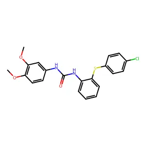 1-[2-(4-chlorophenyl)sulfanylphenyl]-3-(3,4-dimethoxyphenyl)urea structure