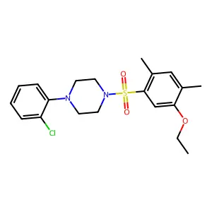 1-(2-chlorophenyl)-4-(5-ethoxy-2,4-dimethylbenzenesulfonyl)piperazine structure