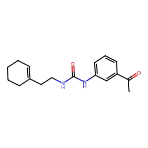 1-(3-acetylphenyl)-3-[2-(cyclohexen-1-yl)ethyl]urea structure