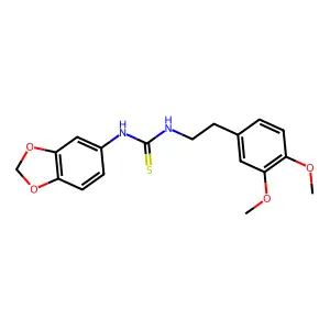 1-(1,3-benzodioxol-5-yl)-3-[2-(3,4-dimethoxyphenyl)ethyl]thiourea structure