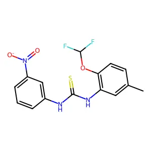 1-[2-(difluoromethoxy)-5-methylphenyl]-3-(3-nitrophenyl)thiourea structure