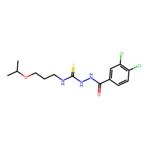 1-[(3,4-dichlorobenzoyl)amino]-3-(3-propan-2-yloxypropyl)thiourea structure